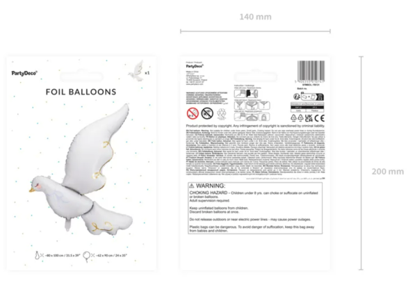 XXL Folienballon - Taube - 80cm x 100cm
